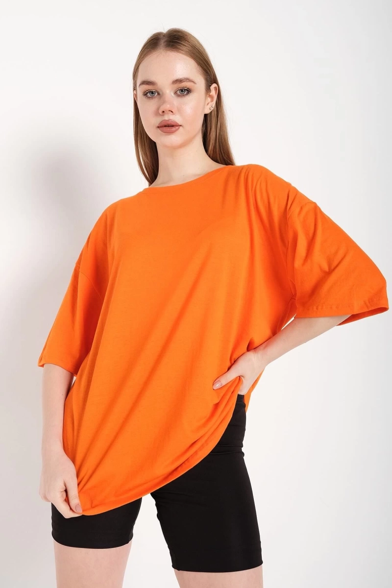 Kadın Turuncu Oversize T-shirt