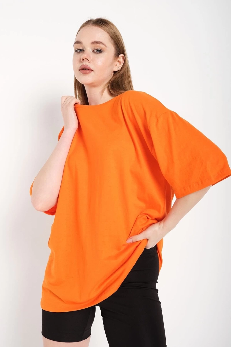Kadın Turuncu Oversize T-shirt