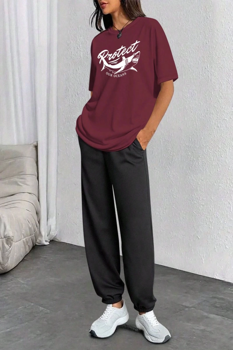 Kadın Üst Tişörtler, Batı Kovboy, Kalp Baskı, Batı Kovboy Baskılı Tişörtler Rahat Rahat Yuvar