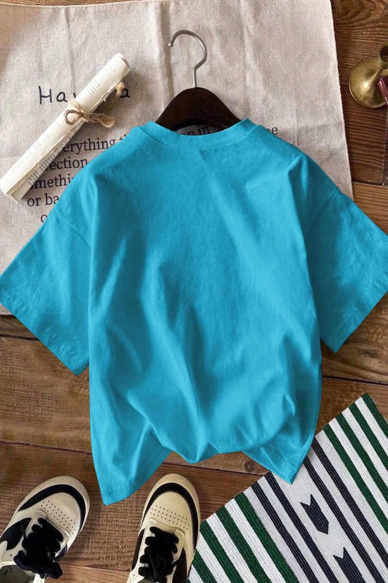 Kadın Yaz Yeni Minimalist Kiraz Ve Slogan Baskılı Rahat Tatil Stili Gevşek Ve Çok Yönlü Yuvar