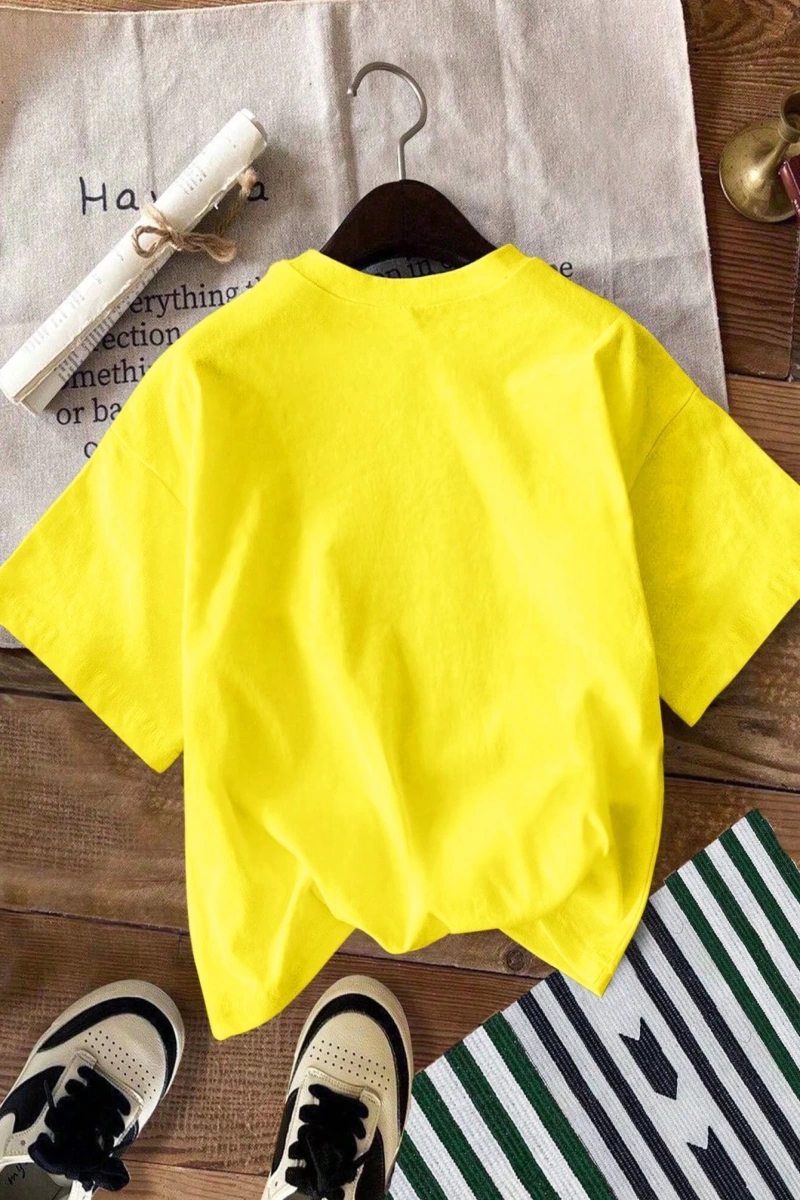 Kadın Yaz Yeni Minimalist Kiraz Ve Slogan Baskılı Rahat Tatil Stili Gevşek Ve Çok Yönlü Yuvar