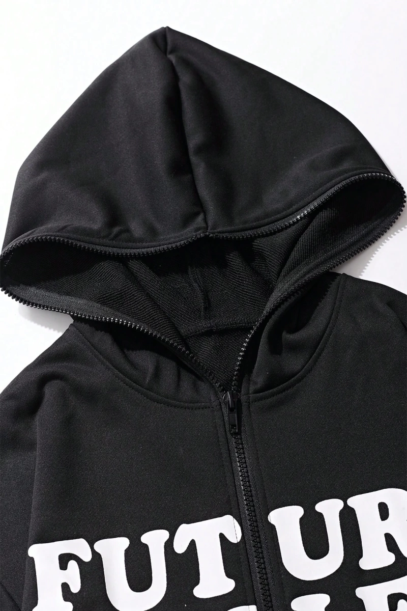 Kadın Yıldız ve Harf Baskılı Bol Kesim Kapüşonlu Sweatshirt, Sonbahar Model 5187
