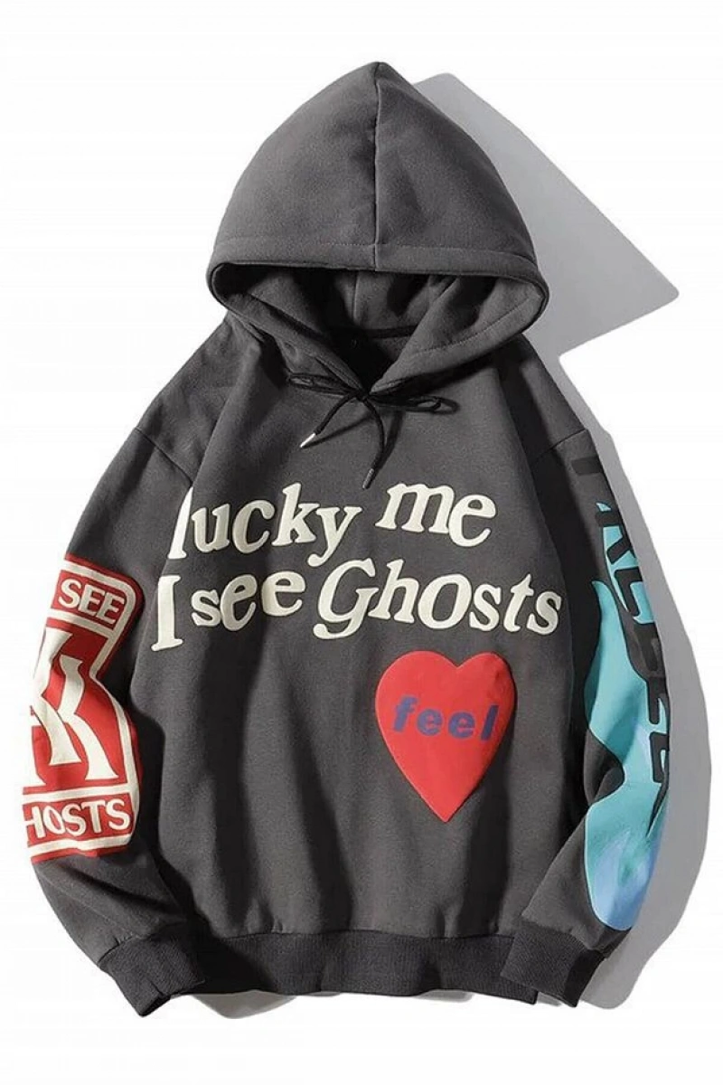 Kanye Oversıze Sweatshirt Hoodie Antasit Gri
