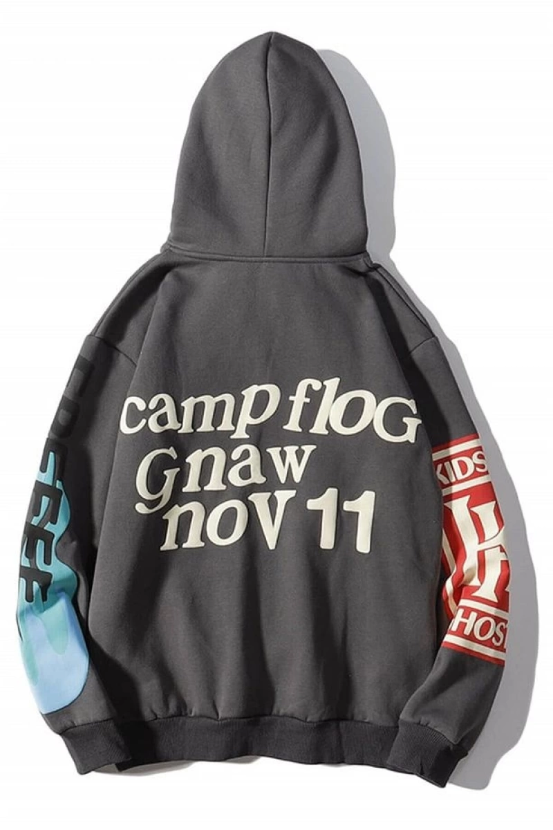 Kanye Oversıze Sweatshirt Hoodie Antasit Gri