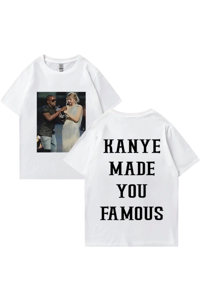 Kanye West vintage T Shirt Made You ünlü adam kadıns gevşek günlük kıyafetler Hip Hop street