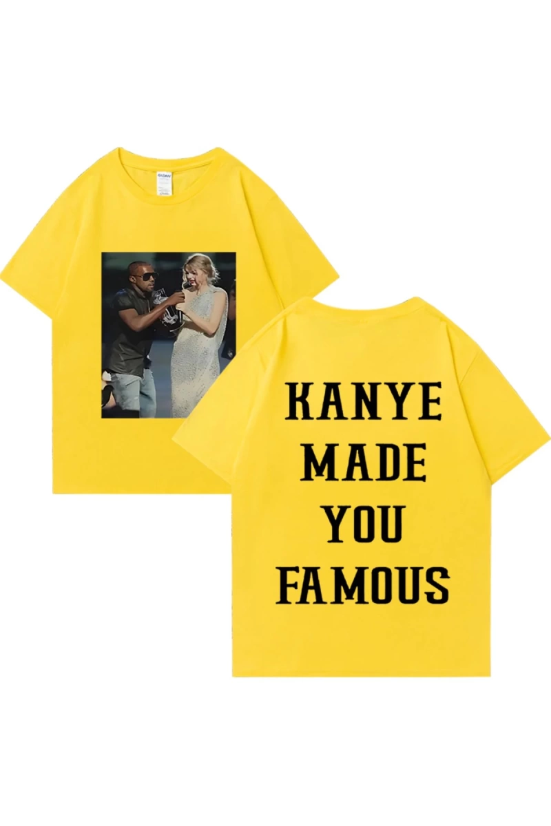 Kanye West vintage T Shirt Made You ünlü adam kadıns gevşek günlük kıyafetler Hip Hop street