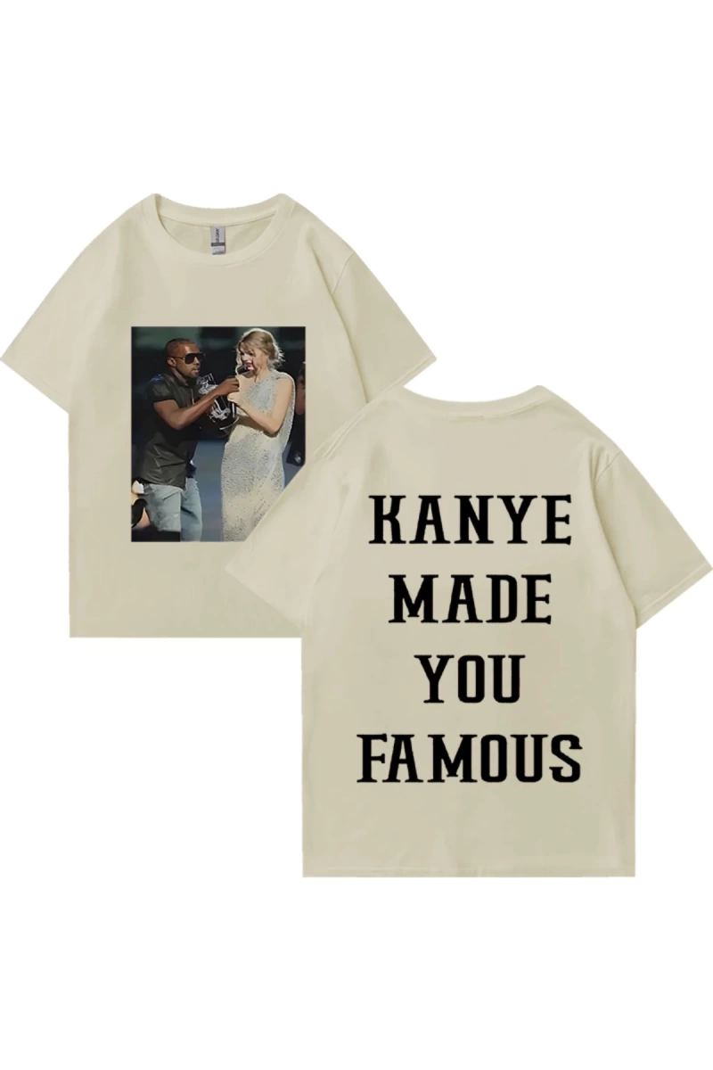 Kanye West vintage T Shirt Made You ünlü adam kadıns gevşek günlük kıyafetler Hip Hop street