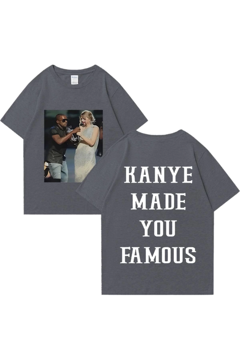 Kanye West vintage T Shirt Made You ünlü adam kadıns gevşek günlük kıyafetler Hip Hop street