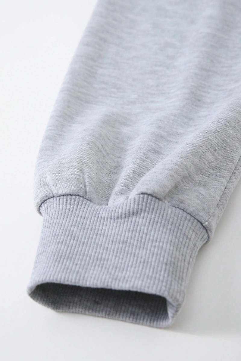 Kapşonlu İki Parça Moda Sıcak Artı Polar Yuvarlak Yaka Sweatshirt + Spor Eşofman Altı Basit H
