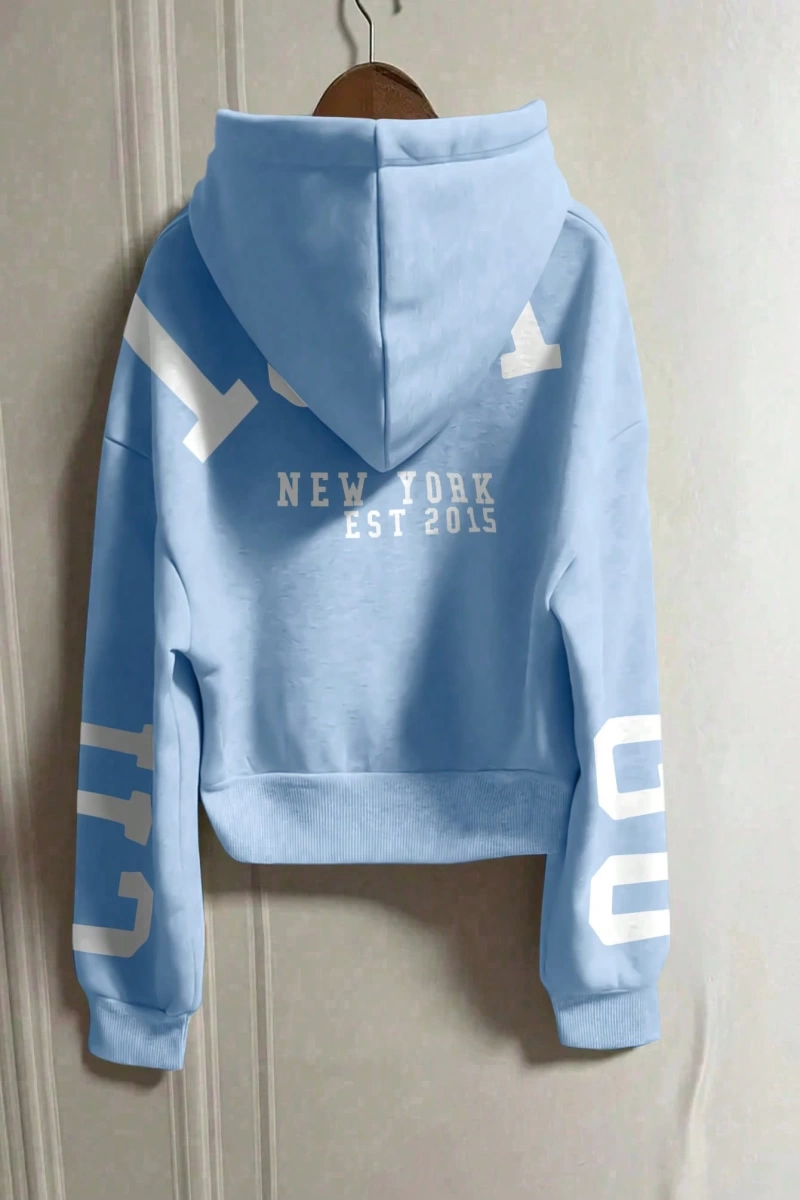 Kapşonlu Sweatshirt Polarlı Sweatshirt, Bol Kesim Kısa Ceket, Sonbahar/Kış, Üç Çeyrek  Model 5163