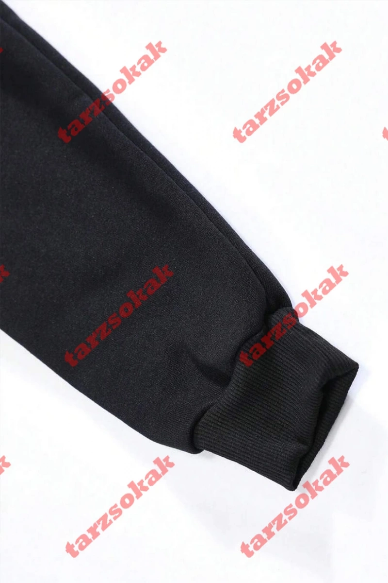 Kapşonlu Sweatshirt Siyah  C HARFİ  İSME Özel Tasarım