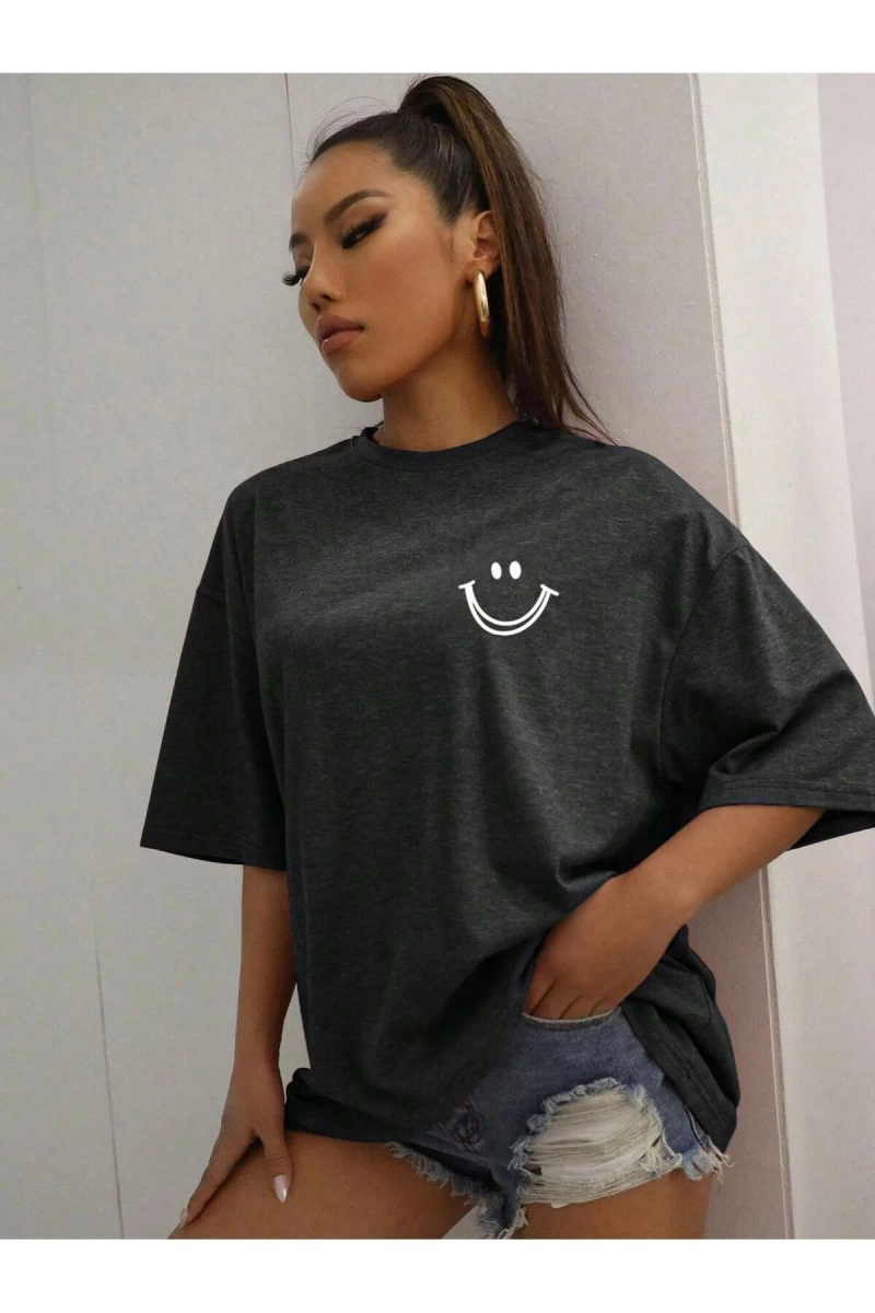 Karikatür ve Grafik tasarım Oversize T-shirt Cartoon/Letter serisi kod11