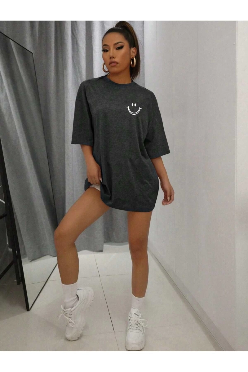 Karikatür ve Grafik tasarım Oversize T-shirt Cartoon/Letter serisi kod11