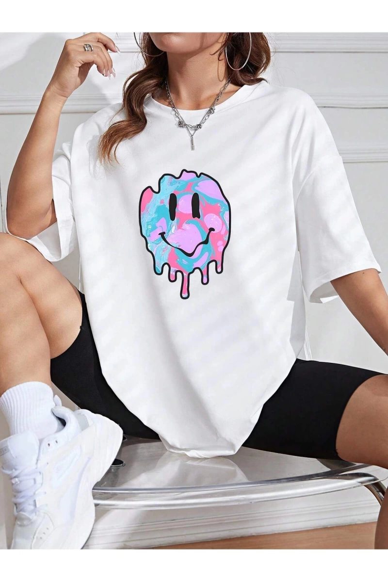 Karikatür ve Grafik tasarım Oversize T-shirt Cartoon/Letter serisi kod113