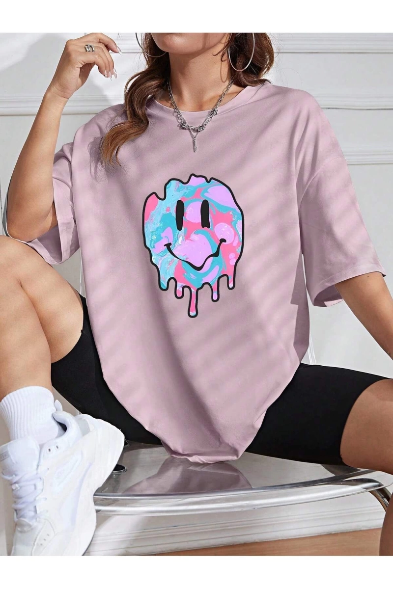 Karikatür ve Grafik tasarım Oversize T-shirt Cartoon/Letter serisi kod116
