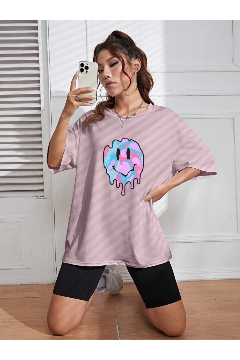 Karikatür ve Grafik tasarım Oversize T-shirt Cartoon/Letter serisi kod116