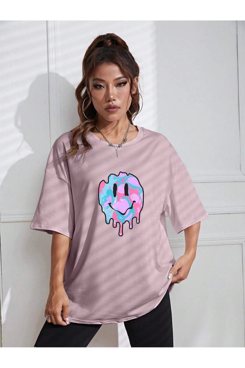 Karikatür ve Grafik tasarım Oversize T-shirt Cartoon/Letter serisi kod116