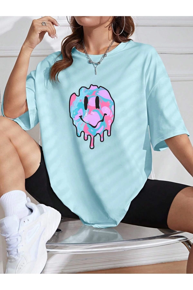 Karikatür ve Grafik tasarım Oversize T-shirt Cartoon/Letter serisi kod118