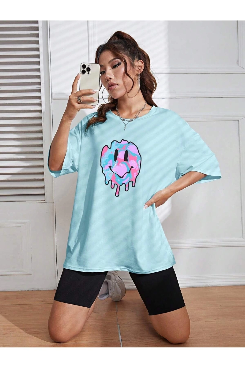 Karikatür ve Grafik tasarım Oversize T-shirt Cartoon/Letter serisi kod118