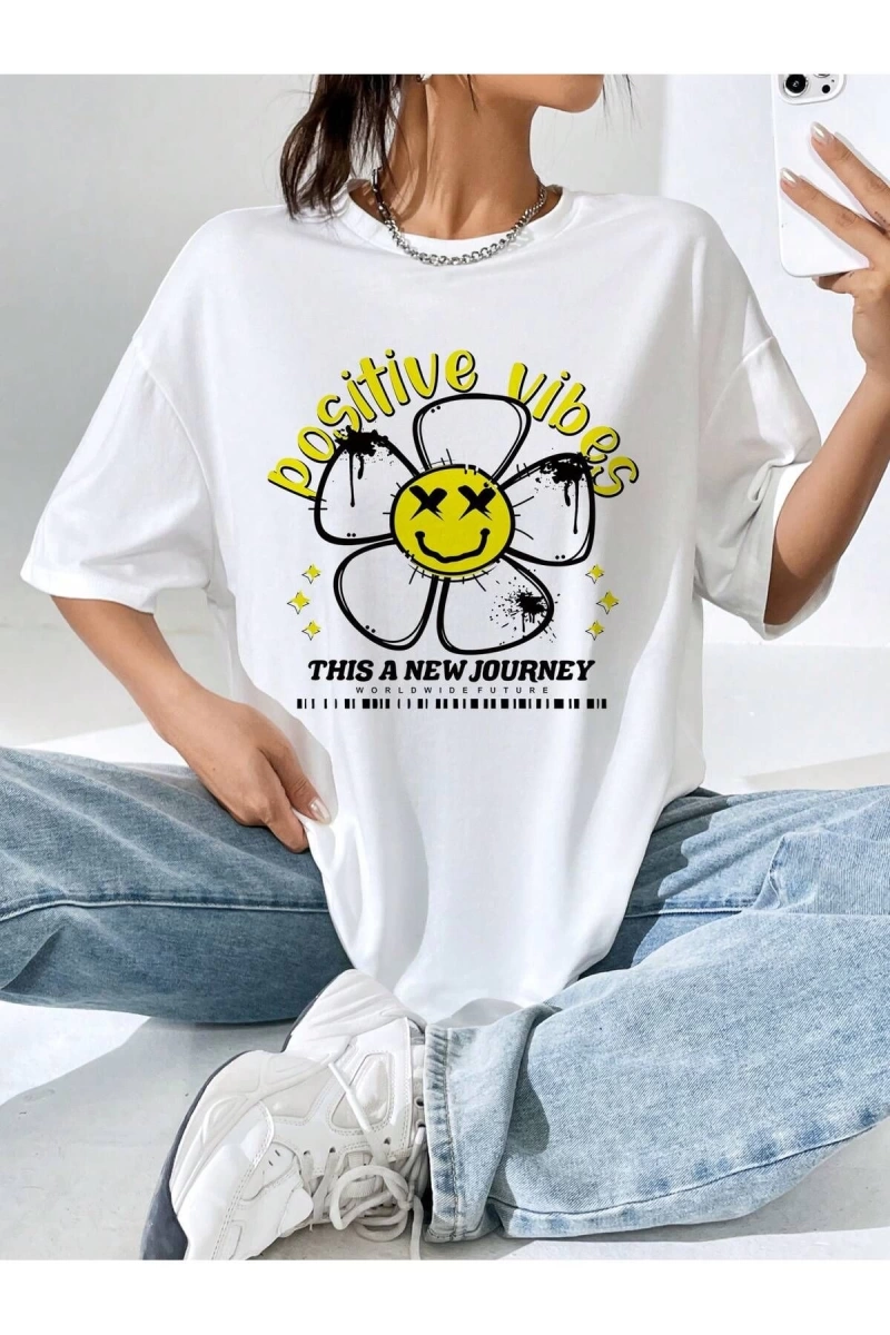 Karikatür ve Grafik tasarım Oversize T-shirt Cartoon/Letter serisi kod120