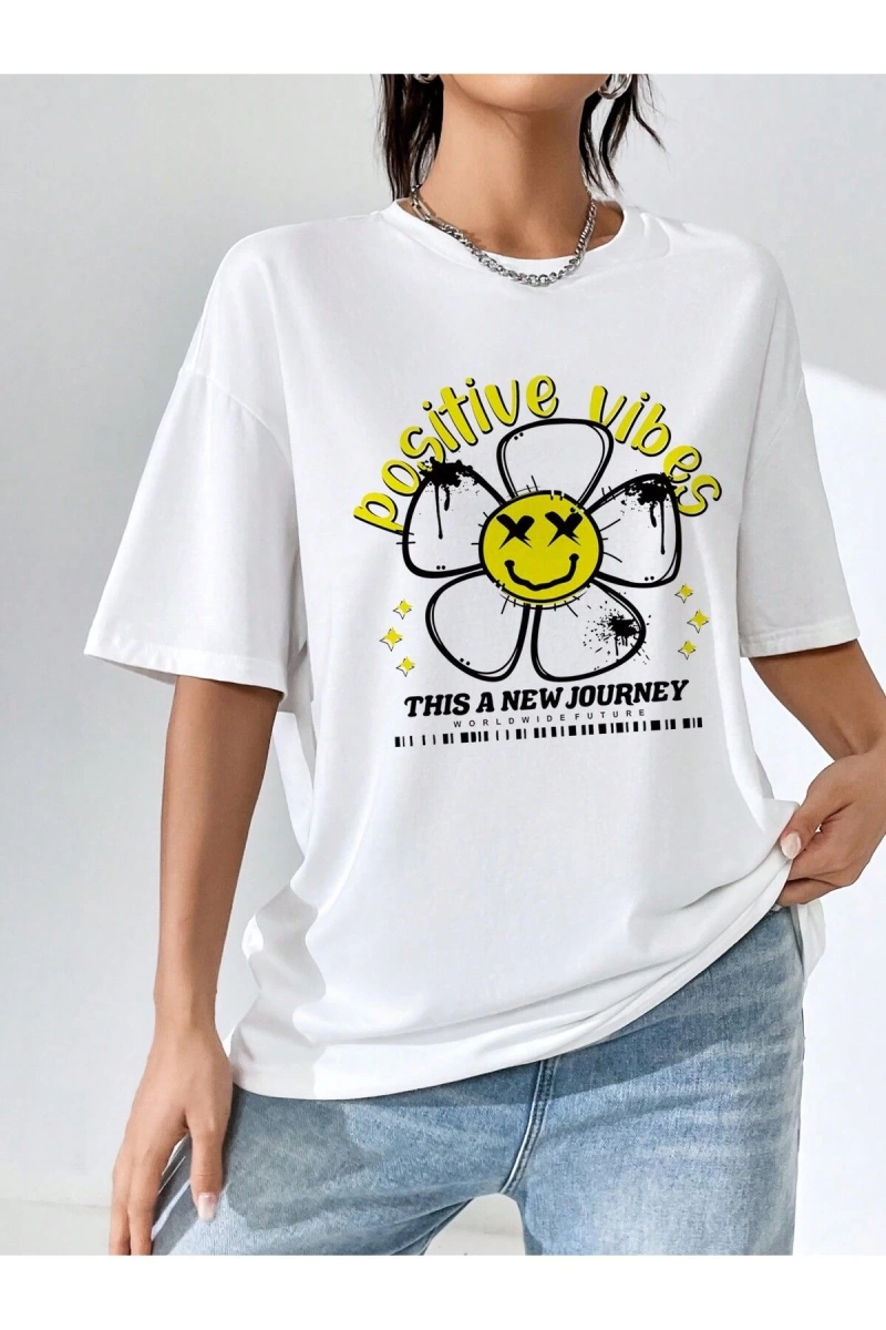 Karikatür ve Grafik tasarım Oversize T-shirt Cartoon/Letter serisi kod120