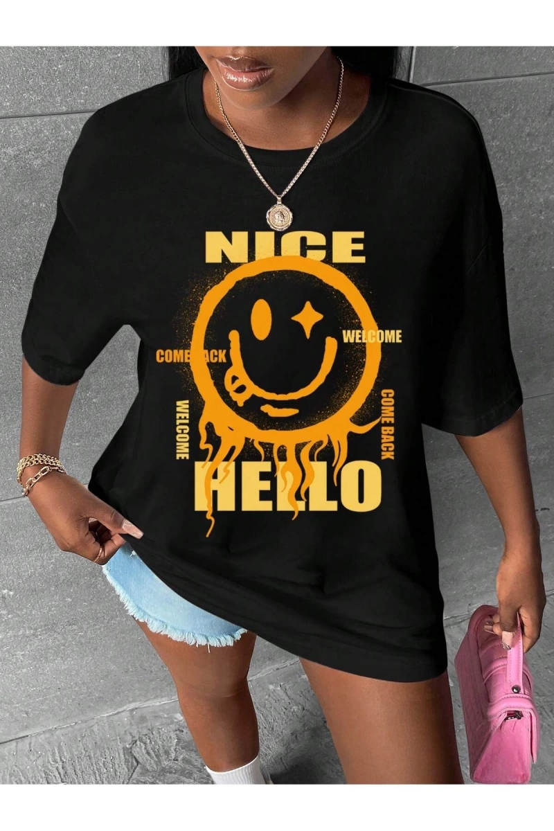 Karikatür ve Grafik tasarım Oversize T-shirt Cartoon/Letter serisi kod121