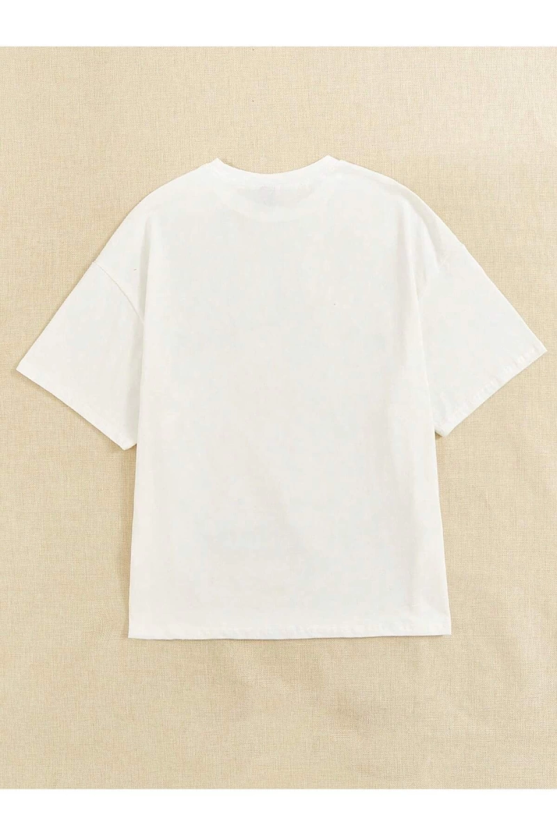 Karikatür ve Grafik tasarım Oversize T-shirt Cartoon/Letter serisi kod13