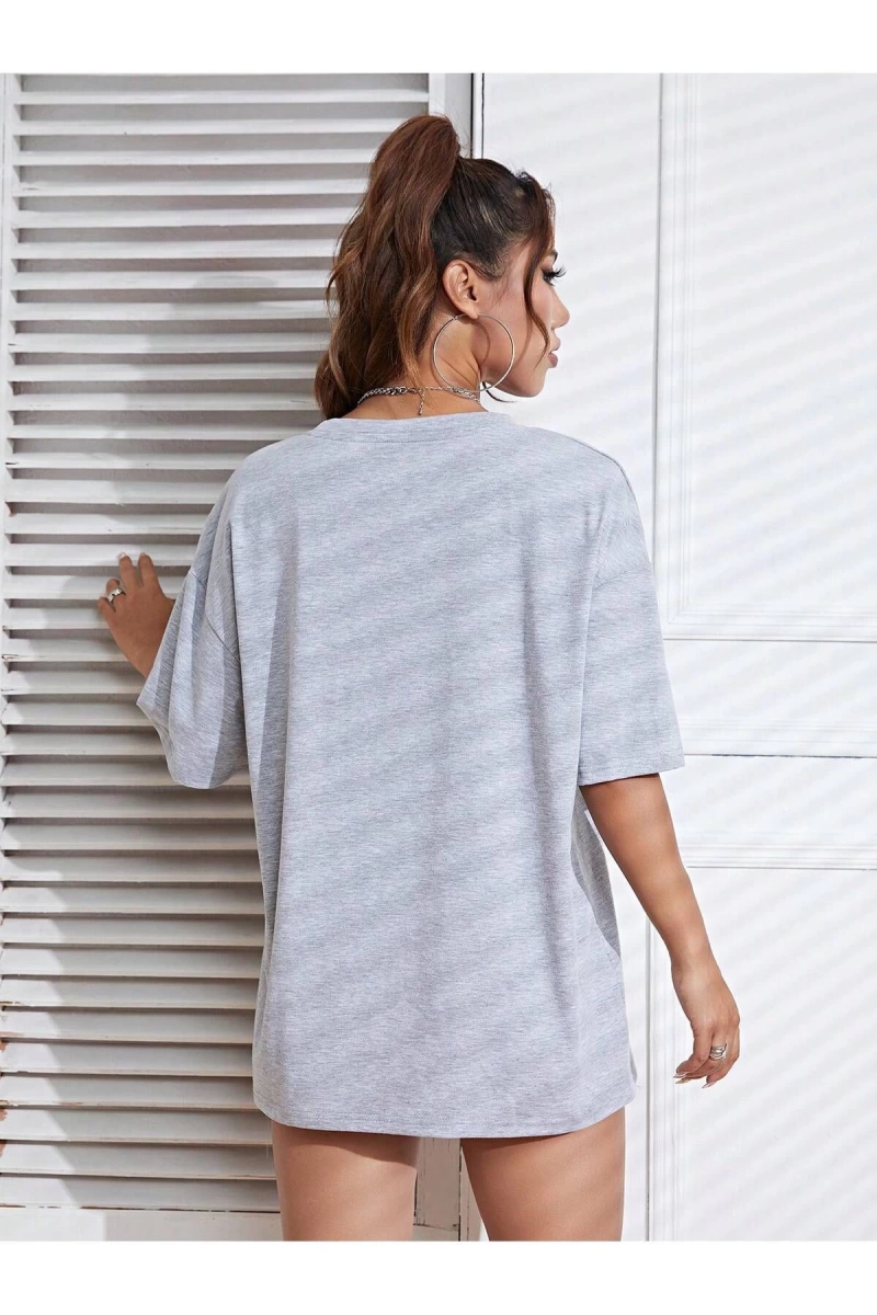 Karikatür ve Grafik tasarım Oversize T-shirt Cartoon/Letter serisi kod138