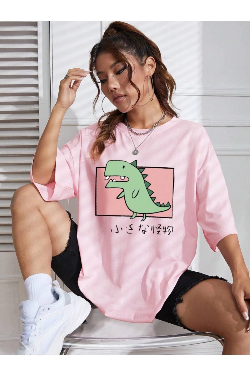 Karikatür ve Grafik tasarım Oversize T-shirt Cartoon/Letter serisi kod139