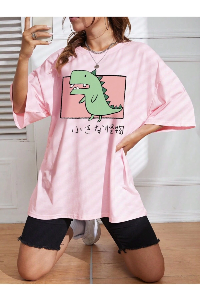Karikatür ve Grafik tasarım Oversize T-shirt Cartoon/Letter serisi kod139