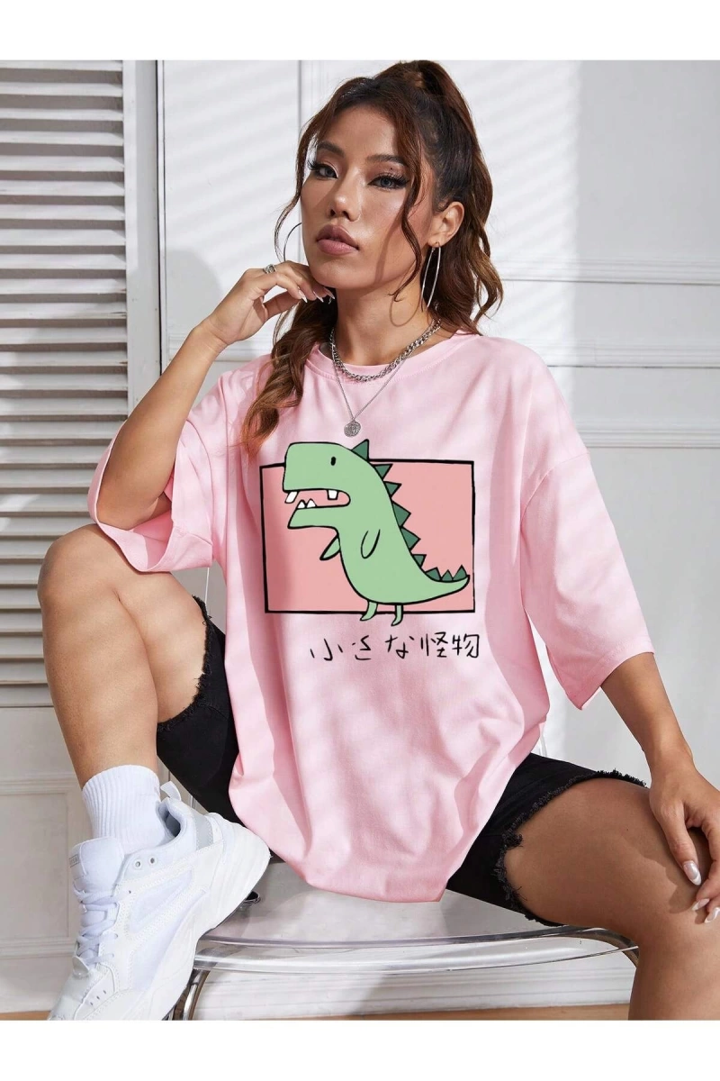 Karikatür ve Grafik tasarım Oversize T-shirt Cartoon/Letter serisi kod139