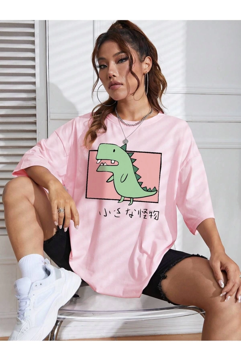 Karikatür ve Grafik tasarım Oversize T-shirt Cartoon/Letter serisi kod139