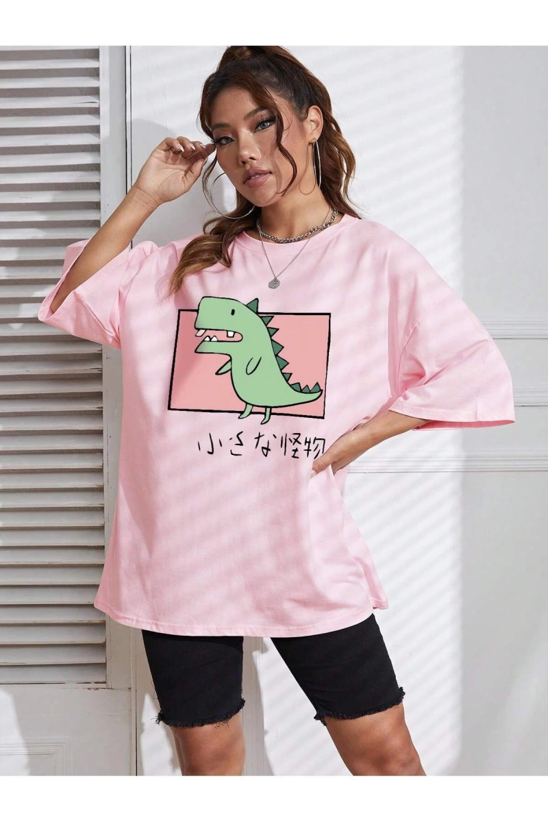 Karikatür ve Grafik tasarım Oversize T-shirt Cartoon/Letter serisi kod139