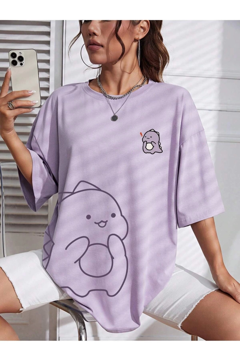 Karikatür ve Grafik tasarım Oversize T-shirt Cartoon/Letter serisi kod146