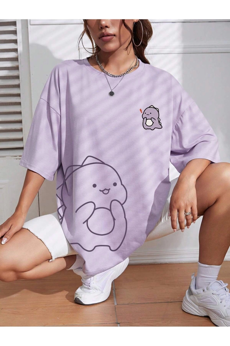 Karikatür ve Grafik tasarım Oversize T-shirt Cartoon/Letter serisi kod146