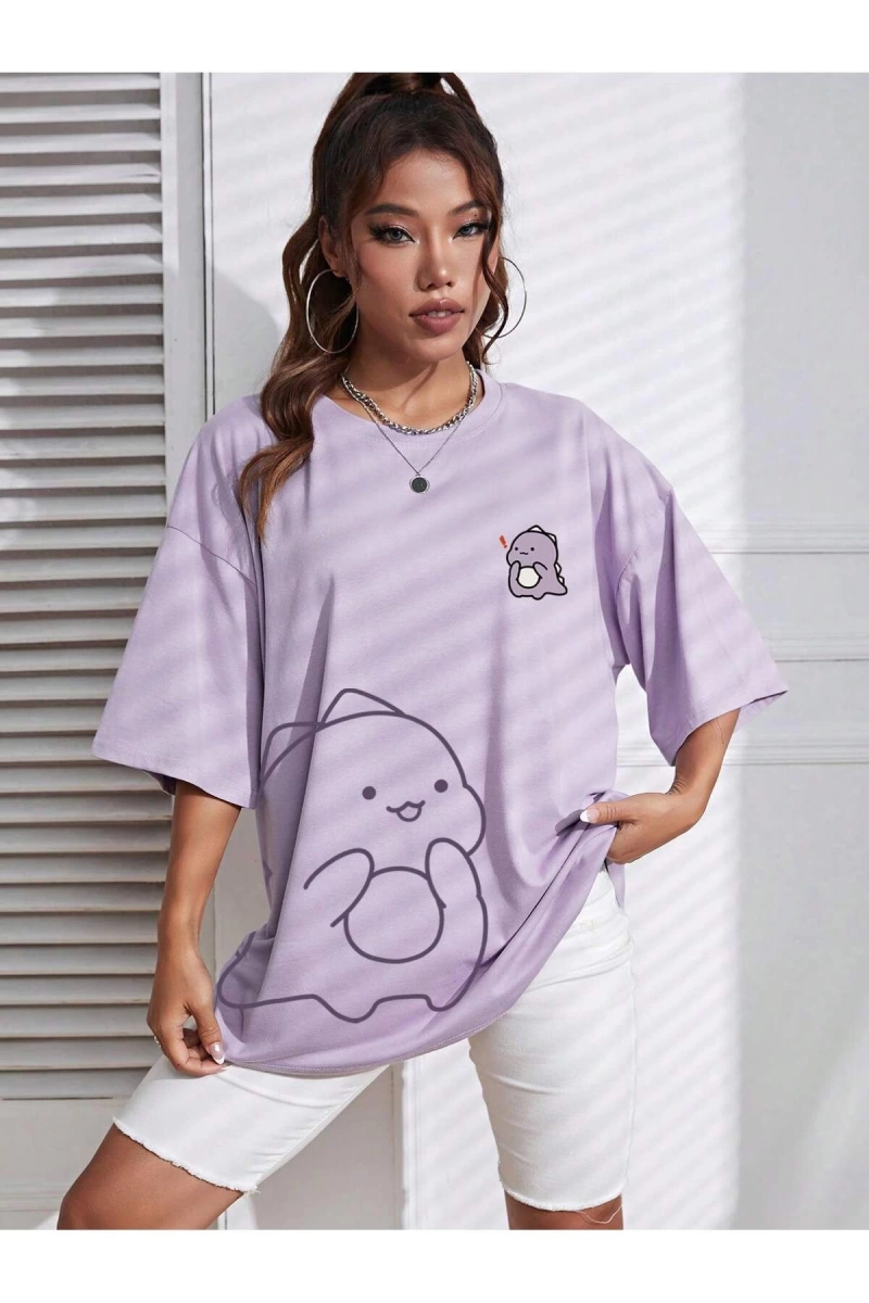 Karikatür ve Grafik tasarım Oversize T-shirt Cartoon/Letter serisi kod146