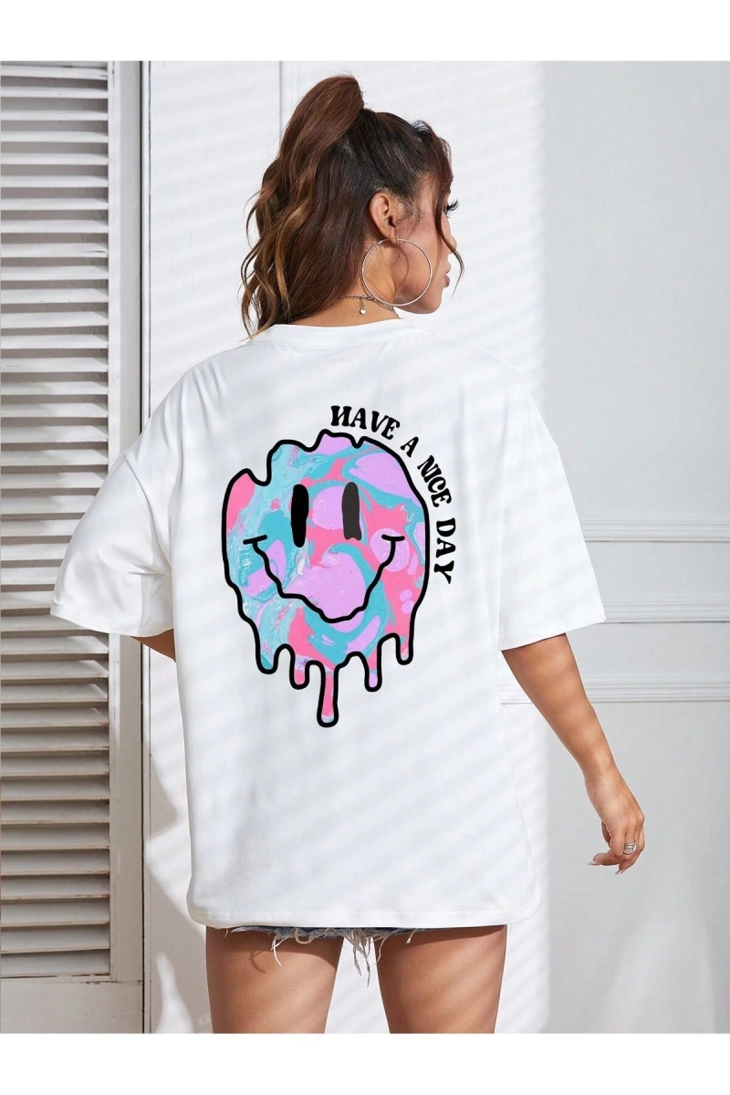 Karikatür ve Grafik tasarım Oversize T-shirt Cartoon/Letter serisi kod156