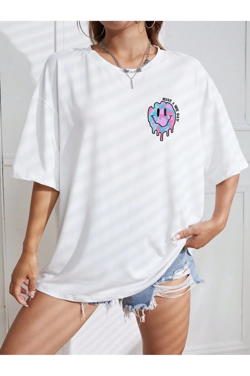 Karikatür ve Grafik tasarım Oversize T-shirt Cartoon/Letter serisi kod156