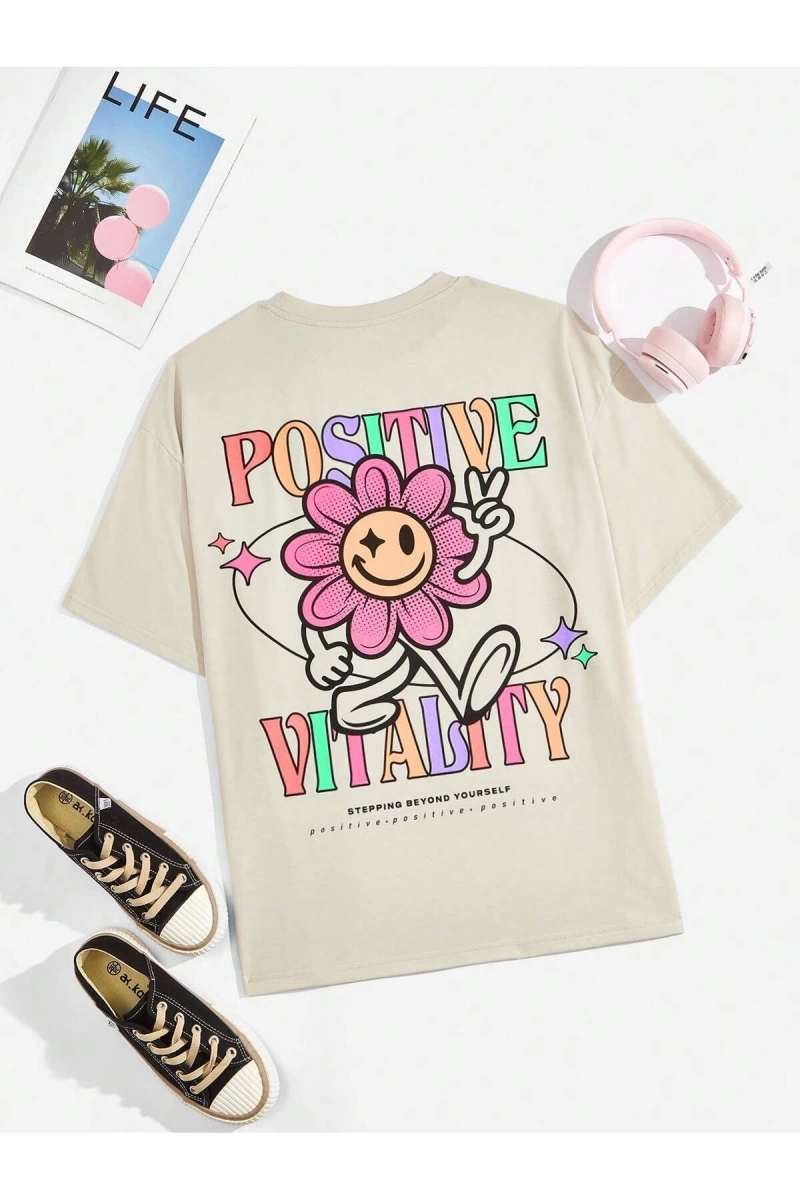 Karikatür ve Grafik tasarım Oversize T-shirt Cartoon/Letter serisi kod159