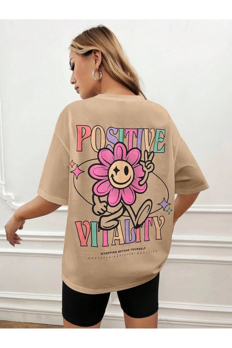 Karikatür ve Grafik tasarım Oversize T-shirt Cartoon/Letter serisi kod160