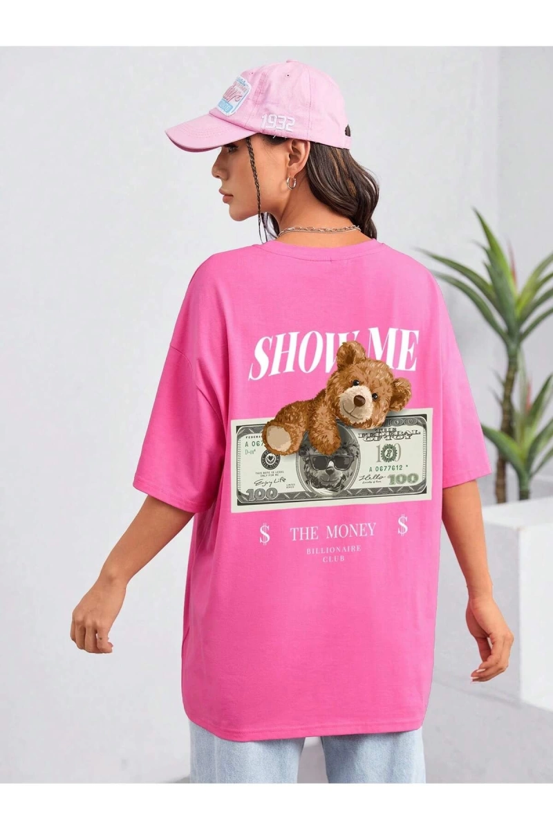 Karikatür ve Grafik tasarım Oversize T-shirt Cartoon/Letter serisi kod165