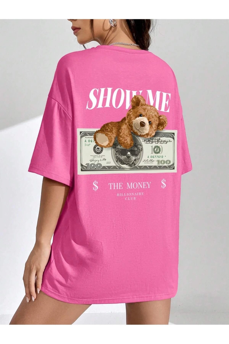 Karikatür ve Grafik tasarım Oversize T-shirt Cartoon/Letter serisi kod165