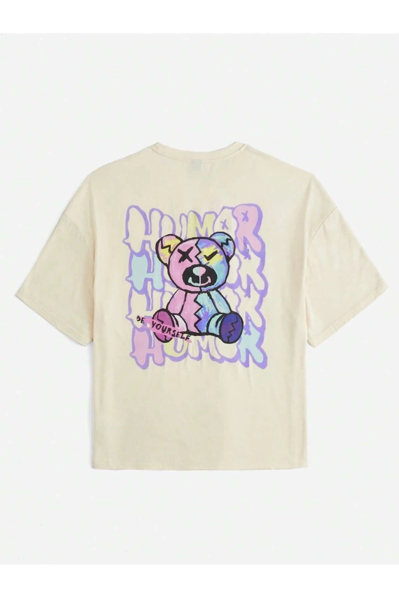 Karikatür ve Grafik tasarım Oversize T-shirt Cartoon/Letter serisi kod174