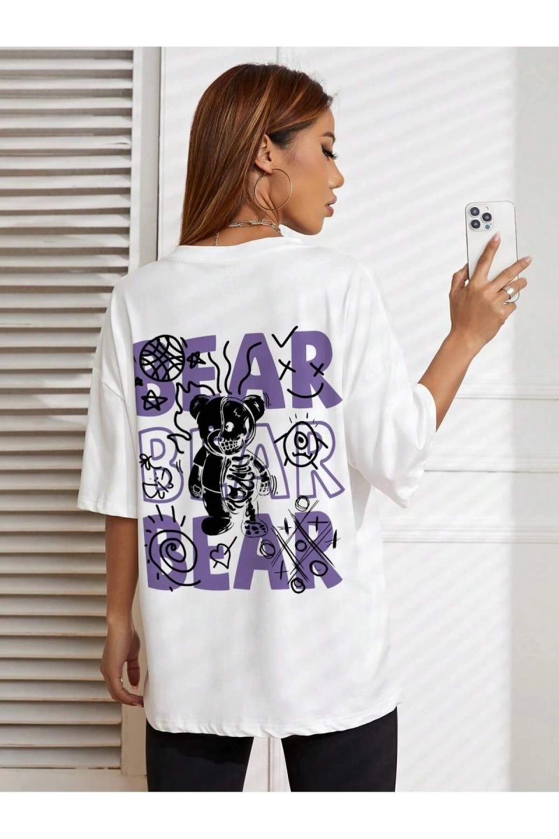 Karikatür ve Grafik tasarım Oversize T-shirt Cartoon/Letter serisi kod18