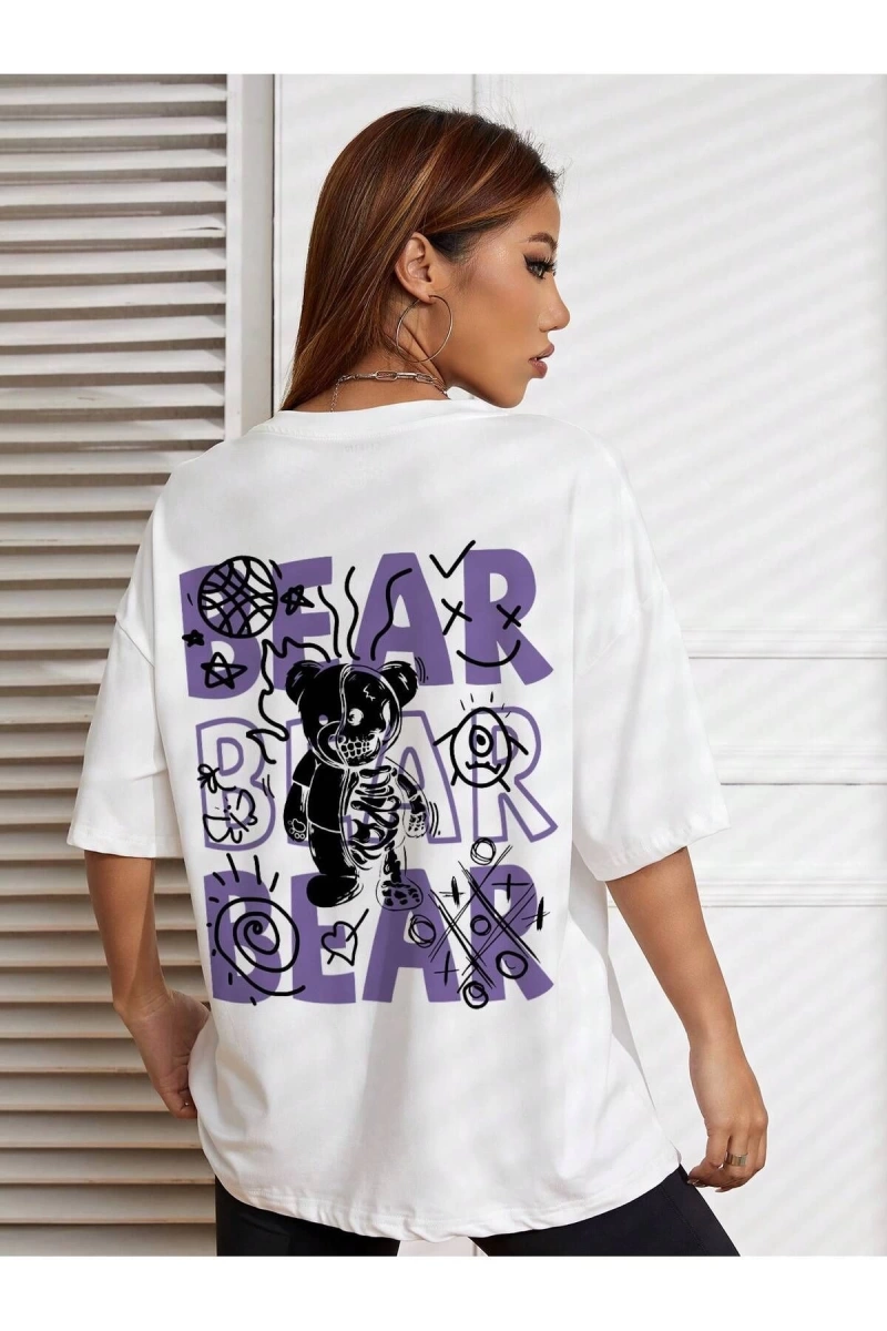 Karikatür ve Grafik tasarım Oversize T-shirt Cartoon/Letter serisi kod18