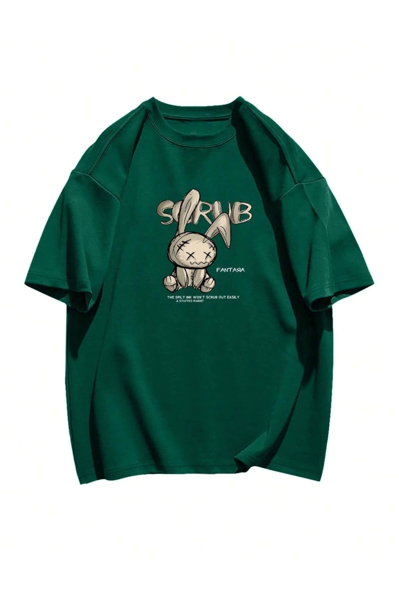 Karikatür ve Grafik tasarım Oversize T-shirt Cartoon/Letter serisi kod195