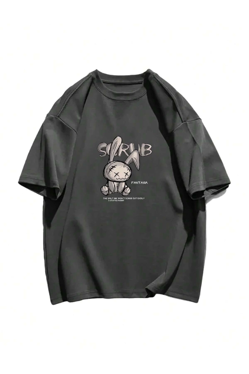 Karikatür ve Grafik tasarım Oversize T-shirt Cartoon/Letter serisi kod197