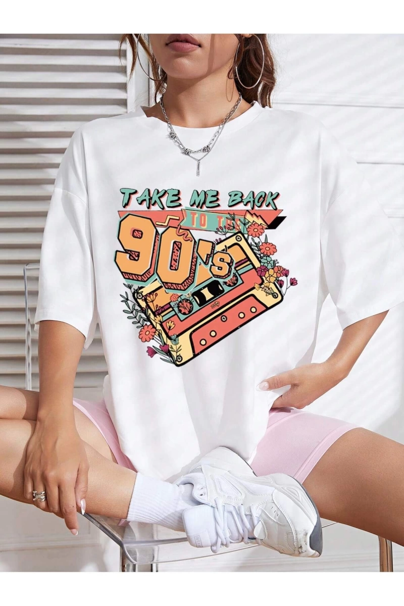 Karikatür ve Grafik tasarım Oversize T-shirt Cartoon/Letter serisi kod21
