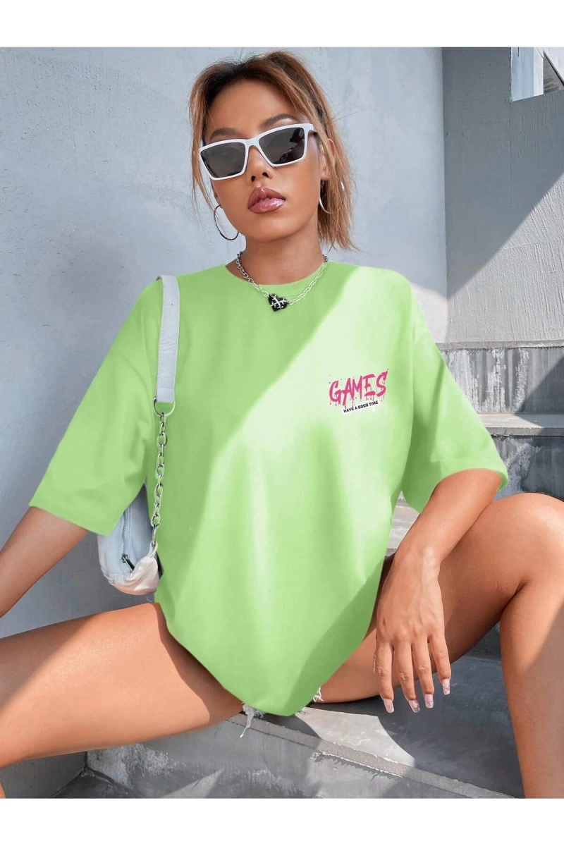 Karikatür ve Grafik tasarım Oversize T-shirt Cartoon/Letter serisi kod212