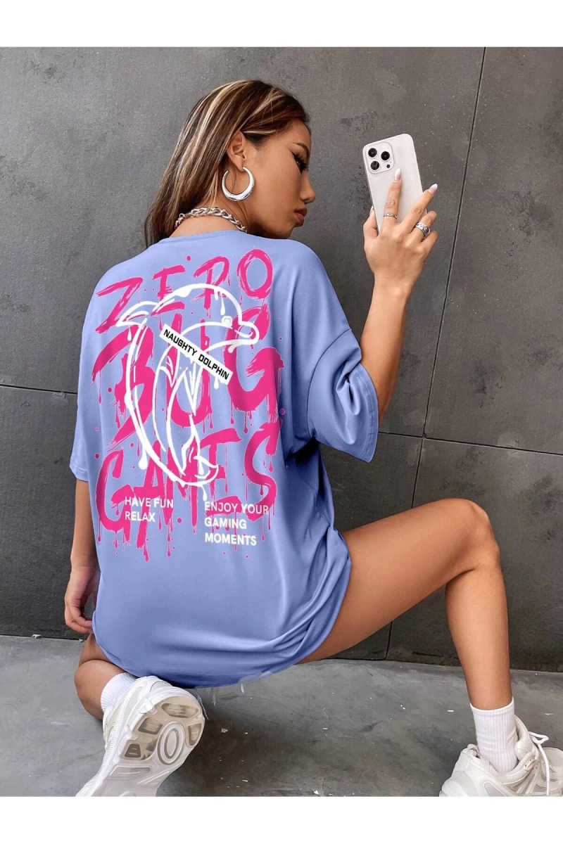 Karikatür ve Grafik tasarım Oversize T-shirt Cartoon/Letter serisi kod217